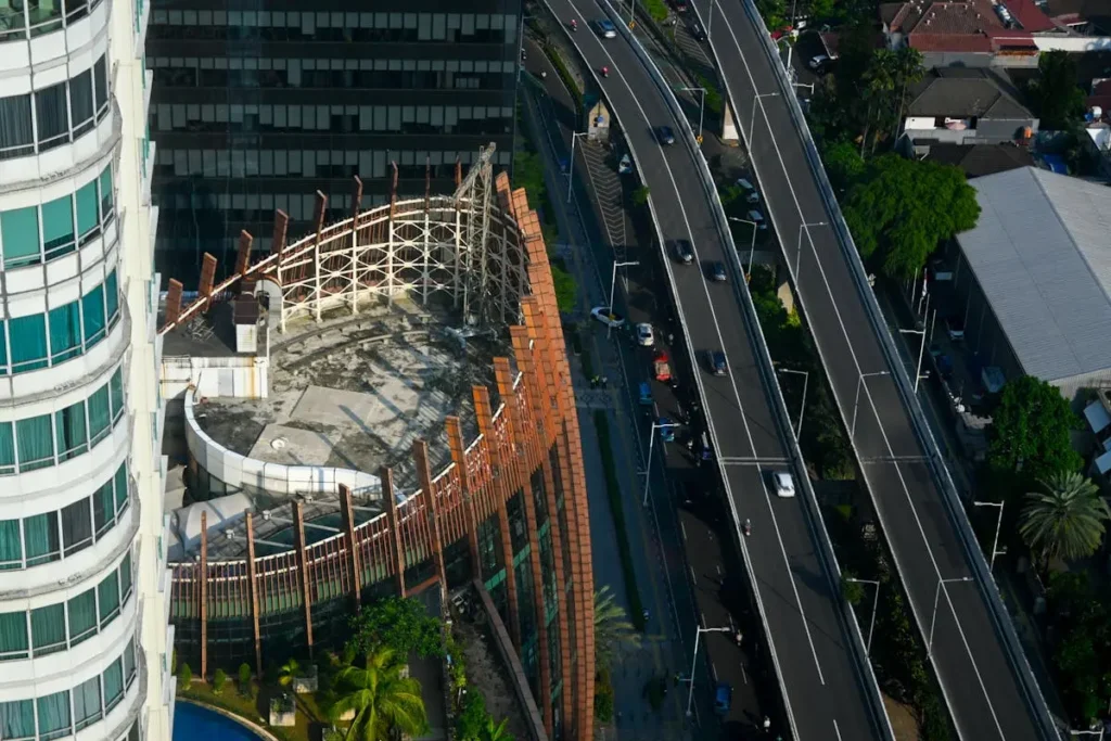 Imagem tirada de cima de uma cidade grande